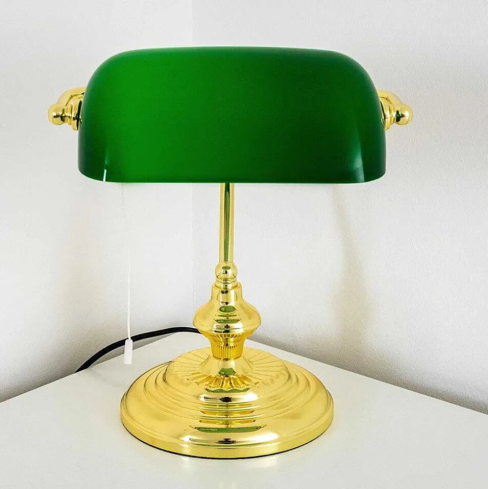 Lampe De Banquier Laiton, 1 Lumiere