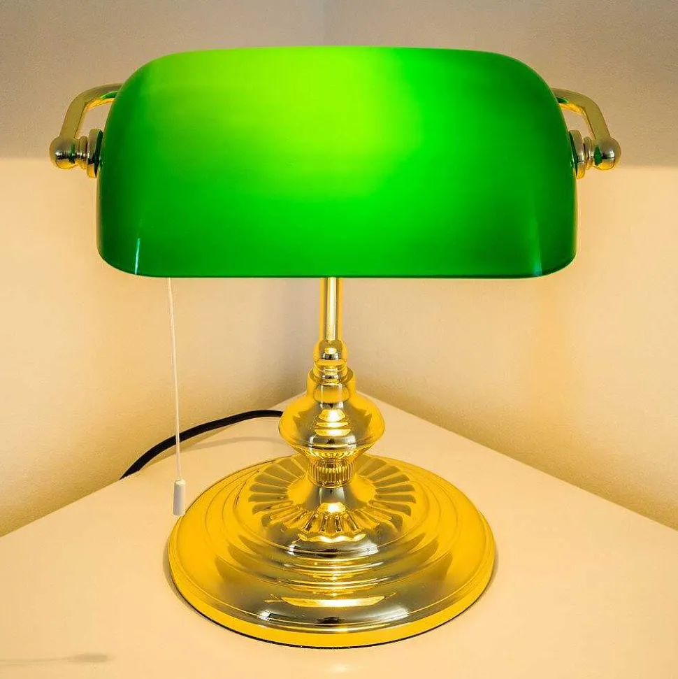 Lampe De Banquier Laiton, 1 Lumiere