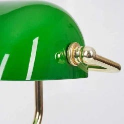 Lampe De Banquier Verte Or, Vert, Laiton, 1 Lumiere