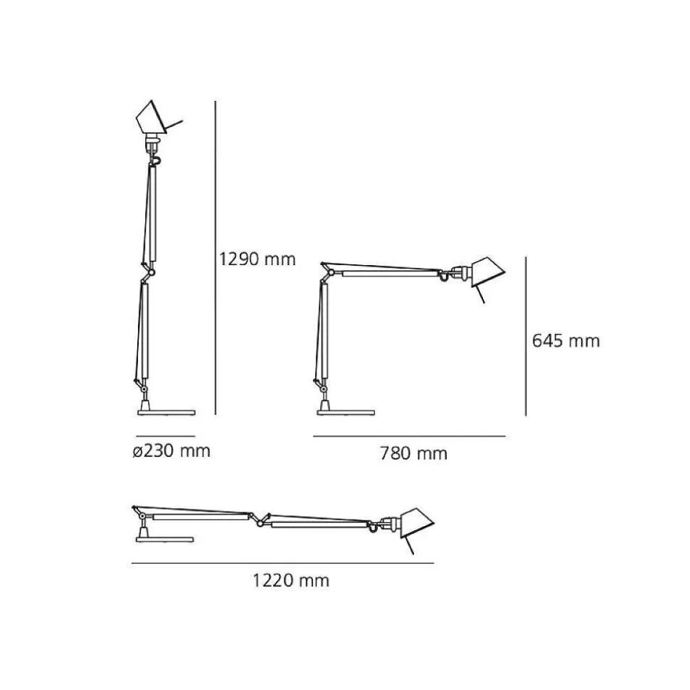 Lampe De Table Artemide Tolomeo Aluminium, 1 Lumiere