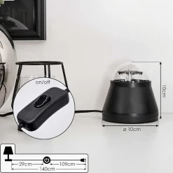 Lampe De Table Atabueira Led Noir, 1 Lumiere, Changeur De Couleurs