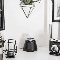 Lampe De Table Atabueira Led Noir, 1 Lumiere, Changeur De Couleurs