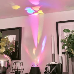 Lampe De Table Atabueira Led Noir, 1 Lumiere, Changeur De Couleurs