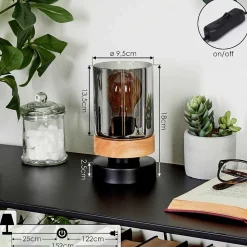 Lampe De Table Azinhalinho Ecru, Noir, 1 Lumiere