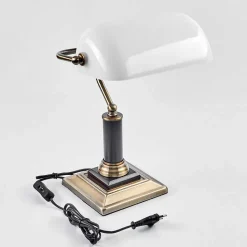 Lampe De Table Barbe Laiton, Noir, 1 Lumiere