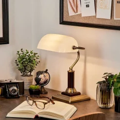 Lampe De Table Barbe Laiton, Noir, 1 Lumiere