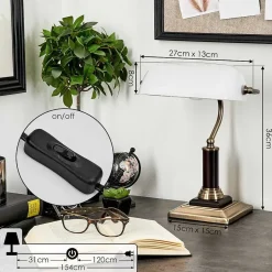 Lampe De Table Barbe Laiton, Noir, 1 Lumiere