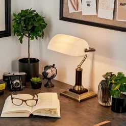 Lampe De Table Barbe Laiton, Noir, 1 Lumiere