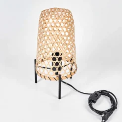 Lampe De Table Bauro Ecru, Noir, 1 Lumiere