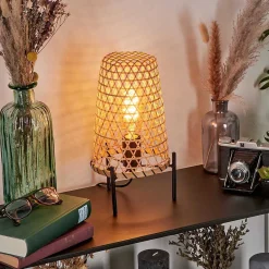 Lampe De Table Bauro Ecru, Noir, 1 Lumiere