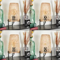 Lampe De Table Bauro Ecru, Noir, 1 Lumiere