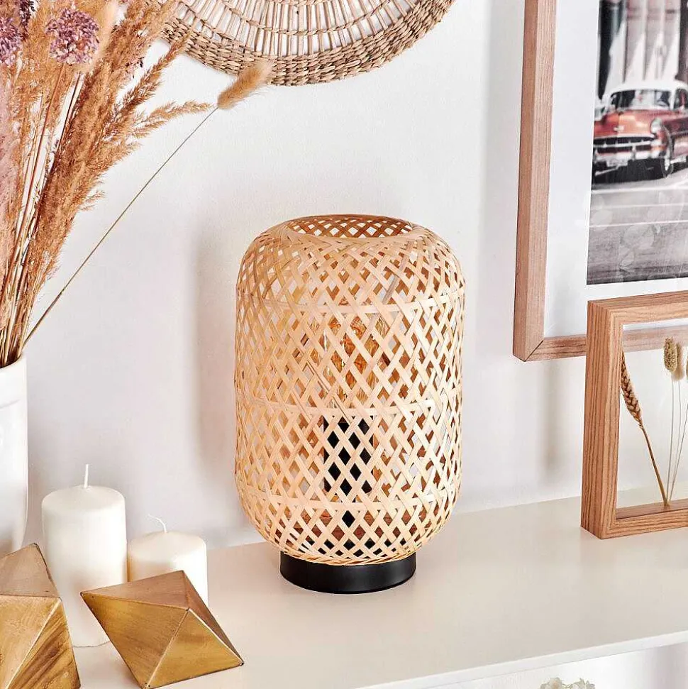 Lampe De Table Bauro Ecru, Noir, 1 Lumiere