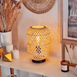 Lampe De Table Bauro Ecru, Noir, 1 Lumiere