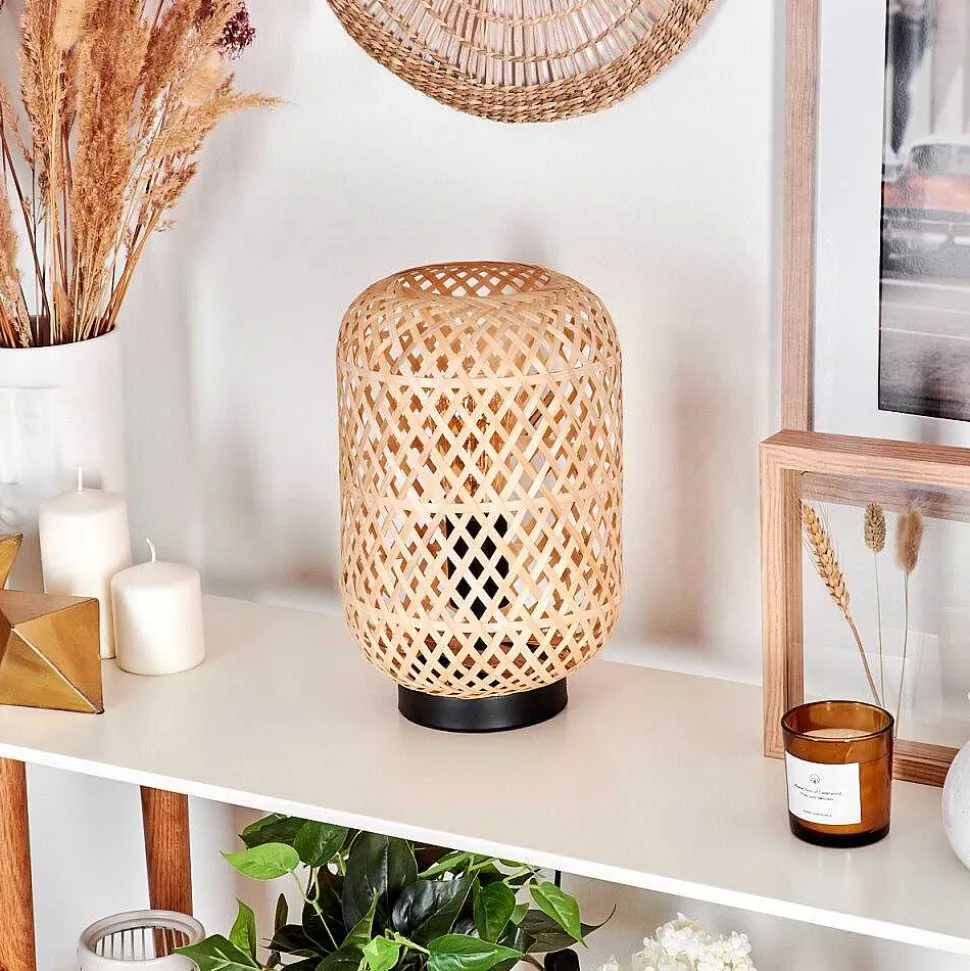 Lampe De Table Bauro Ecru, Noir, 1 Lumiere