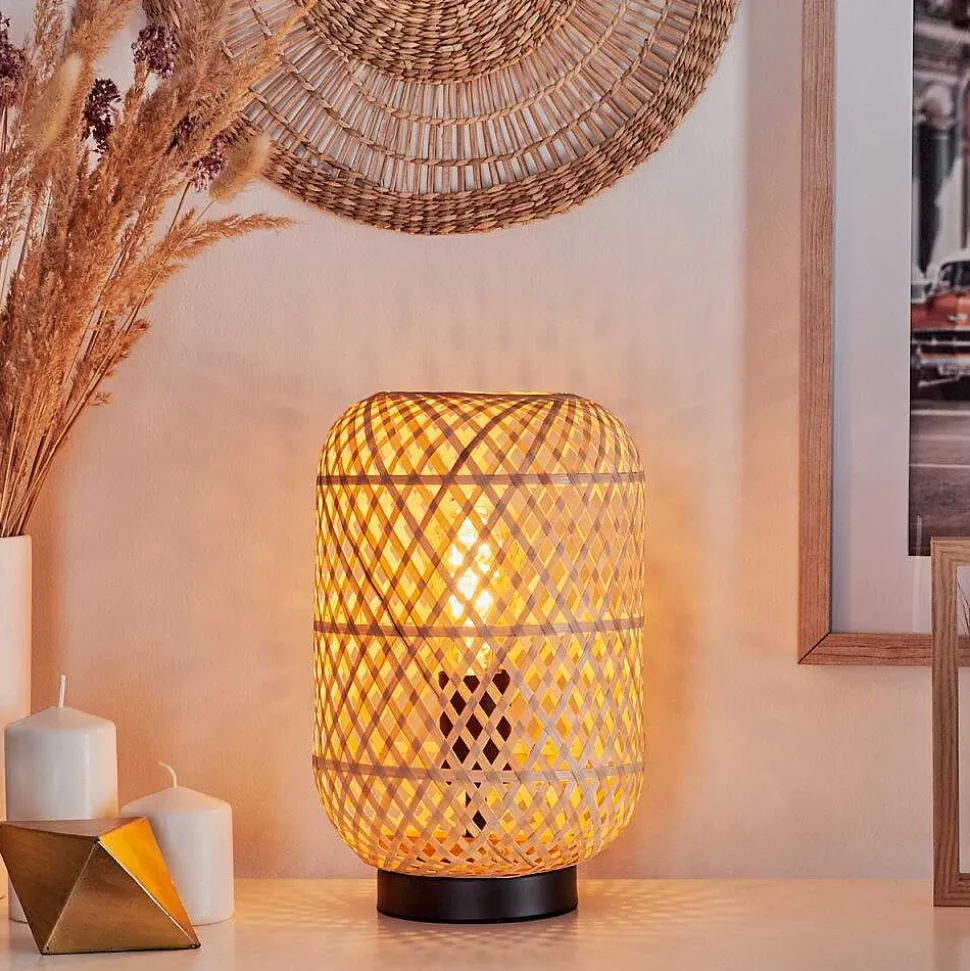 Lampe De Table Bauro Ecru, Noir, 1 Lumiere