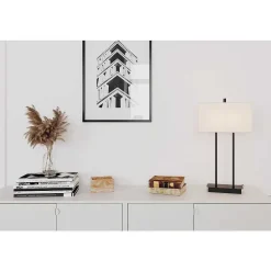 Lampe De Table By Rydens Luton Noir, 2 Lumieres