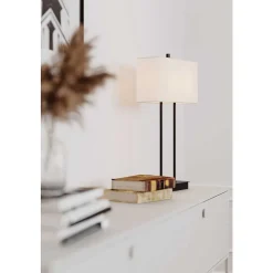 Lampe De Table By Rydens Luton Noir, 2 Lumieres