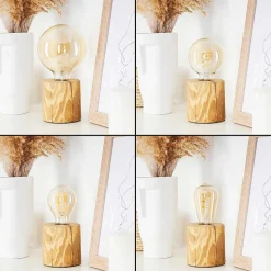 Lampe De Table Canedo Brun, Noir, 1 Lumiere