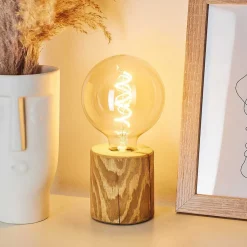 Lampe De Table Canedo Brun, Noir, 1 Lumiere