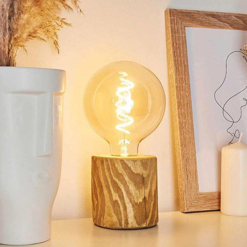 Lampe De Table Canedo Brun, Noir, 1 Lumiere