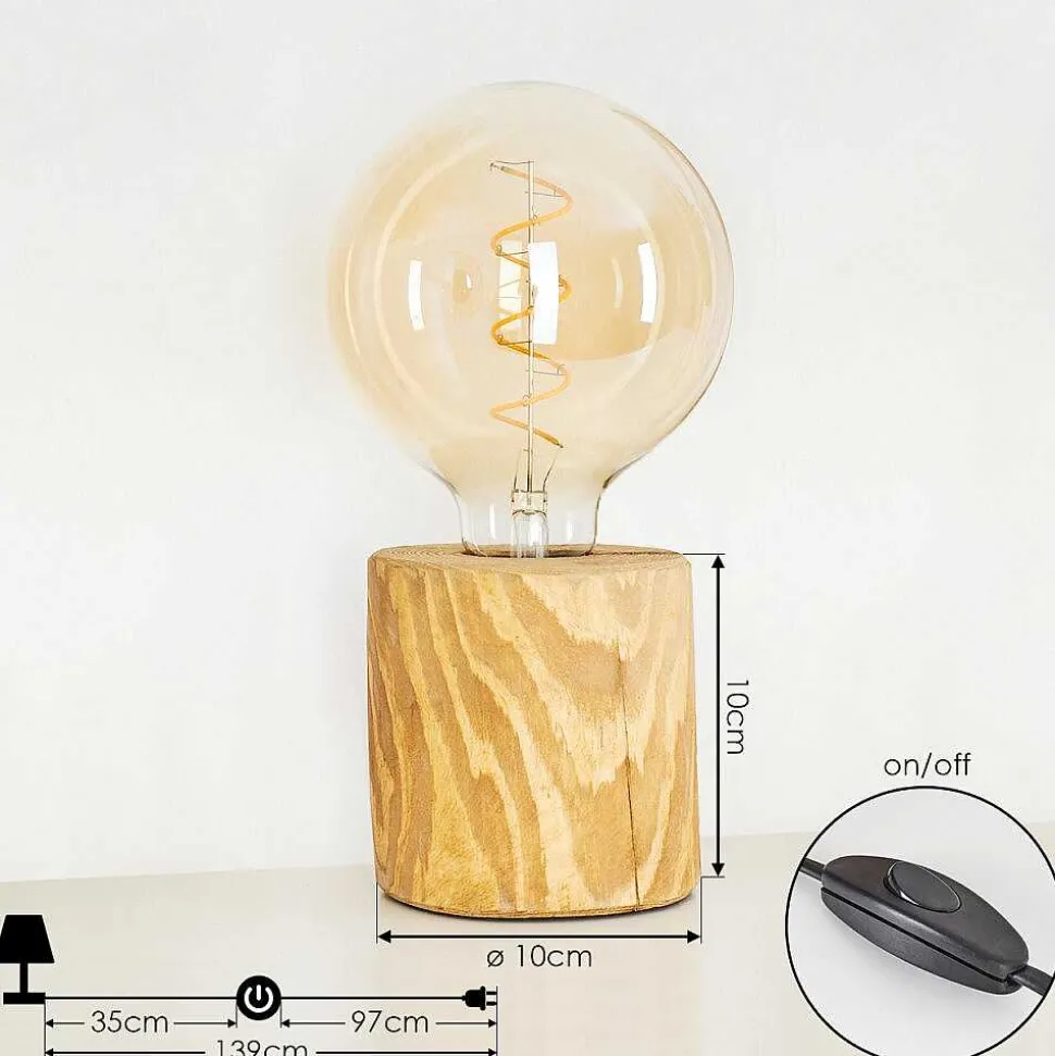 Lampe De Table Canedo Brun, Noir, 1 Lumiere