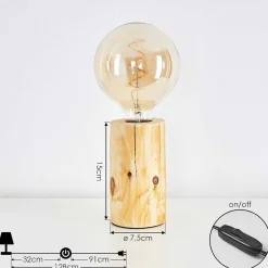 Lampe De Table Canedo Brun, 1 Lumiere
