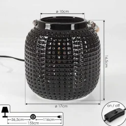 Lampe De Table Catasel Ecru, Noir, 1 Lumiere