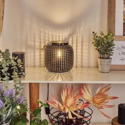 Lampe De Table Catasel Ecru, Noir, 1 Lumiere