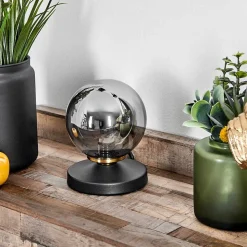 Lampe De Table Chehalis Laiton, Noir, 1 Lumiere