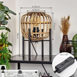 Lampe De Table Combeima Noir, 1 Lumiere