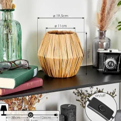 Lampe De Table Cricket Ecru, Noir, 1 Lumiere