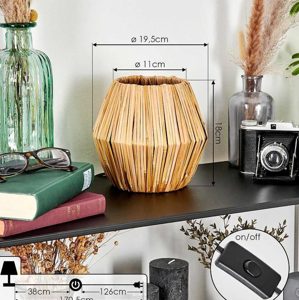 Lampe De Table Cricket Ecru, Noir, 1 Lumiere