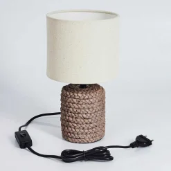 Lampe De Table Dambrois Brun, Ecru, 1 Lumiere