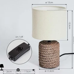 Lampe De Table Dambrois Brun, Ecru, 1 Lumiere