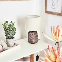 Lampe De Table Dambrois Brun, Ecru, 1 Lumiere