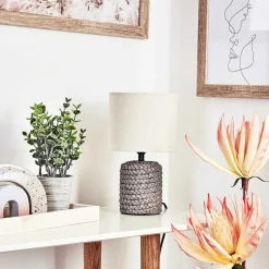 Lampe De Table Dambrois Brun, Ecru, 1 Lumiere