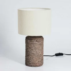 Lampe De Table Dambrois Brun, Ecru, 1 Lumiere