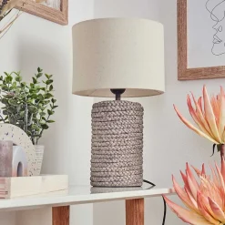 Lampe De Table Dambrois Brun, Ecru, 1 Lumiere