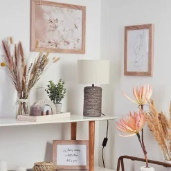 Lampe De Table Dambrois Brun, Ecru, 1 Lumiere