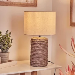 Lampe De Table Dambrois Brun, Ecru, 1 Lumiere