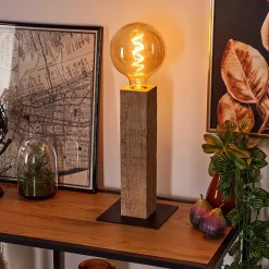 Lampe De Table Derville Ecru, Noir, 1 Lumiere