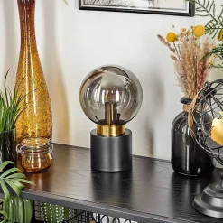 Lampe De Table Flawil Laiton, Noir, 1 Lumiere