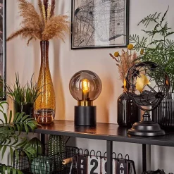 Lampe De Table Flawil Laiton, Noir, 1 Lumiere