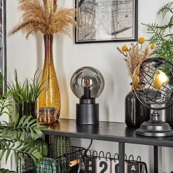 Lampe De Table Flawil Noir, 1 Lumiere