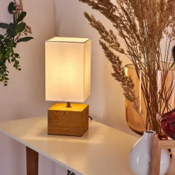 Lampe De Table Geneva Bois Clair, 1 Lumiere