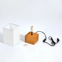 Lampe De Table Geneva Bois Clair, 1 Lumiere