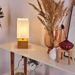 Lampe De Table Geneva Bois Clair, 1 Lumiere