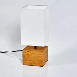 Lampe De Table Geneva Bois Clair, 1 Lumiere