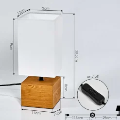 Lampe De Table Geneva Bois Clair, 1 Lumiere