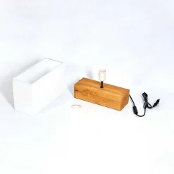 Lampe De Table Geneva Bois Clair, 1 Lumiere